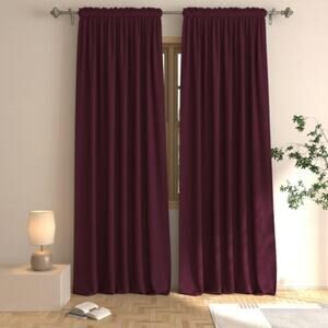 52×54 Burgundy Window Curtains